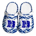 Custom Duke Blue Devils Zigzag Paint Burst Crocs Best selling