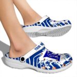 Custom Duke Blue Devils Zigzag Paint Burst Crocs Best selling