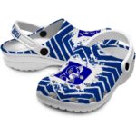 Custom Duke Blue Devils Zigzag Paint Burst Crocs Best selling