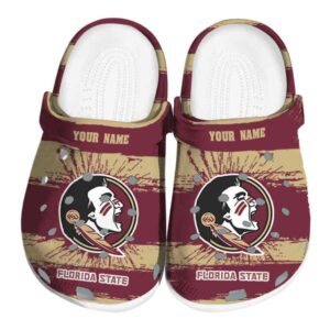 Custom Florida State Seminoles Paint Splatter Graphics Crocs Best selling