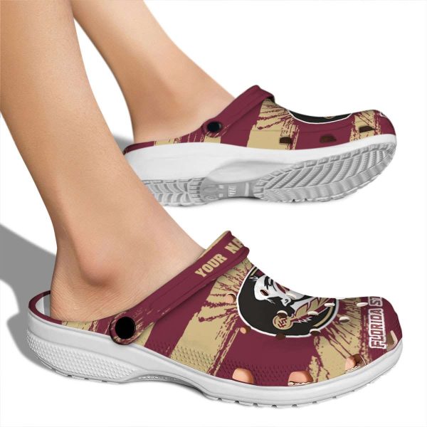 Custom Florida State Seminoles Paint Splatter Graphics Crocs High quality