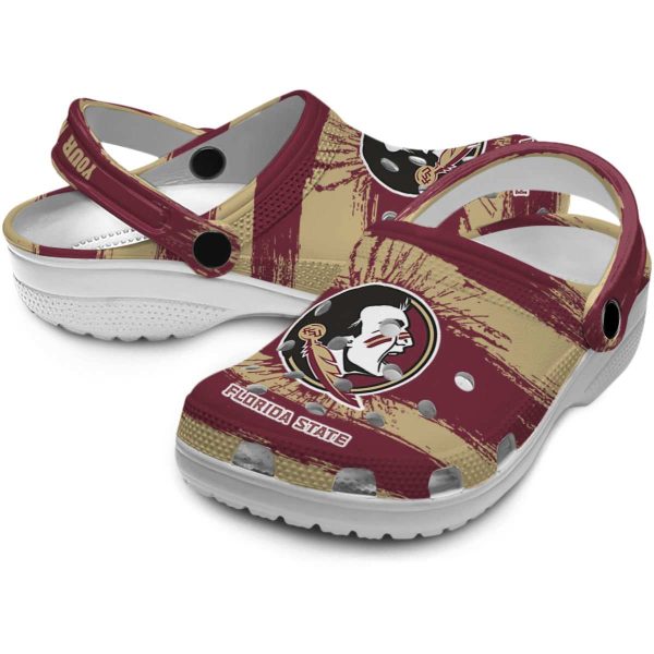 Custom Florida State Seminoles Paint Splatter Graphics Crocs Latest Model