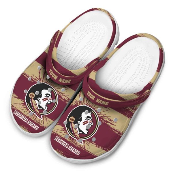 Custom Florida State Seminoles Paint Splatter Graphics Crocs Trendy