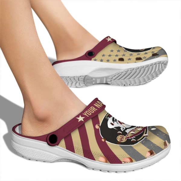 Custom Florida State Seminoles Star Spangled Graphic Crocs High quality