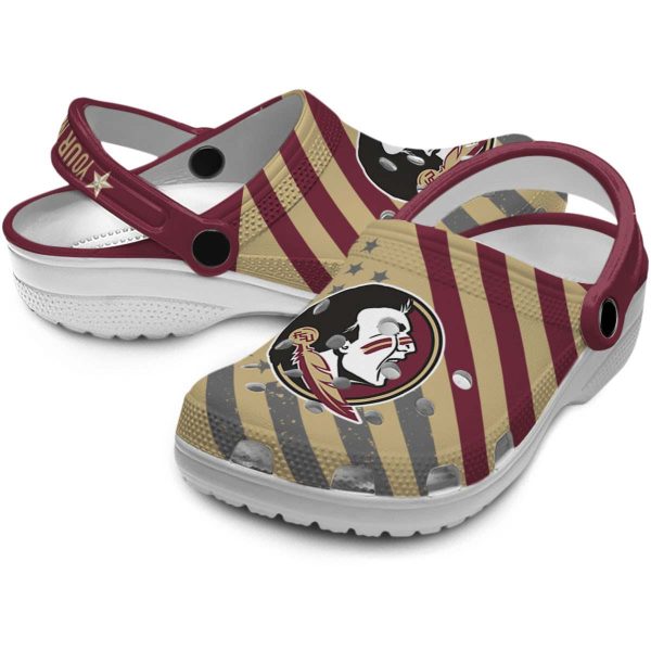 Custom Florida State Seminoles Star Spangled Graphic Crocs Latest Model