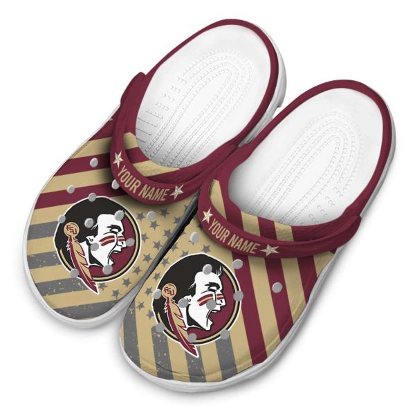 Custom Florida State Seminoles Star Spangled Graphic Crocs Trendy