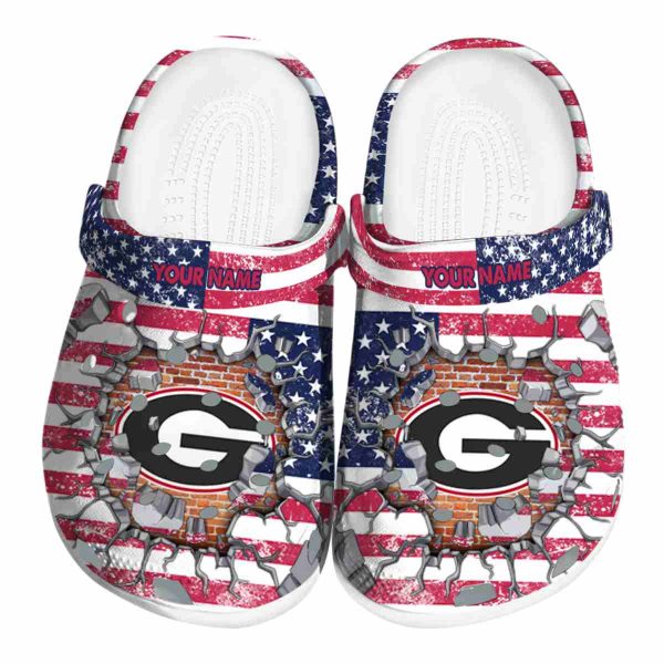 Custom Georgia Bulldogs Freedom Splinter Crocs Best selling