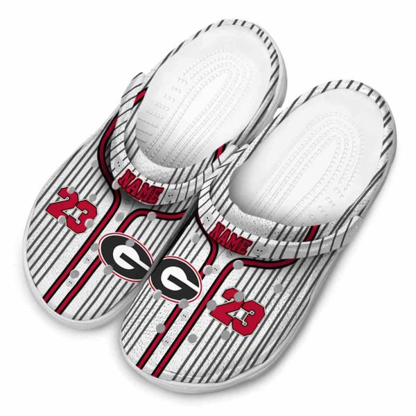 Custom Georgia Bulldogs Pinstripe Pattern Crocs Trendy