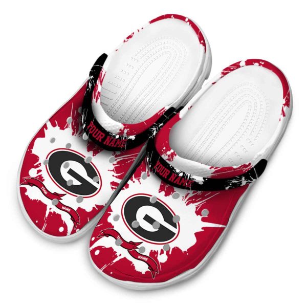 Custom Georgia Bulldogs Splatter Pattern Crocs Trendy