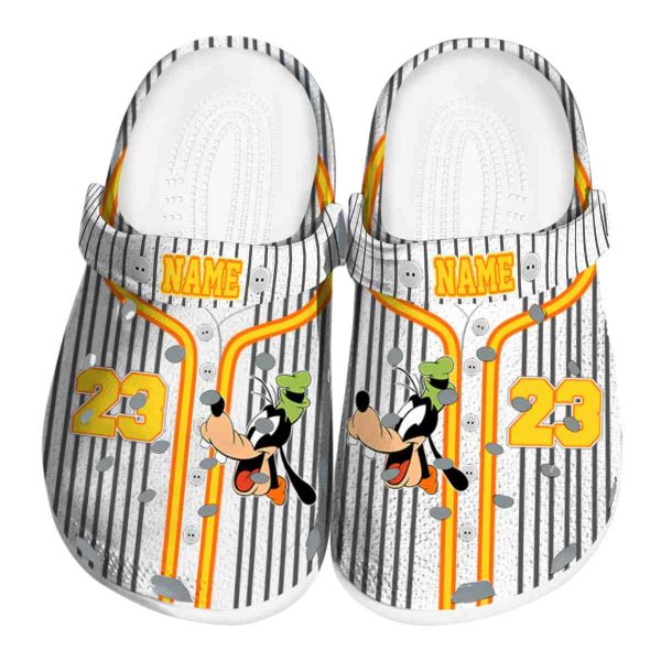 Custom Goofy Pinstripe Pattern Crocs Best selling