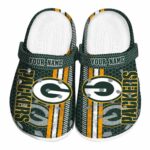 Custom Green Bay Packers Contrasting Stripes Clog 1 Custom Green Bay Packers Contrasting Stripes Crocs Best selling