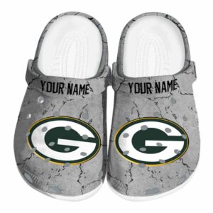 Custom Green Bay Packers Cracked Texture Crocs Best selling