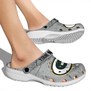 Custom Green Bay Packers Cracked Texture Crocs High quality