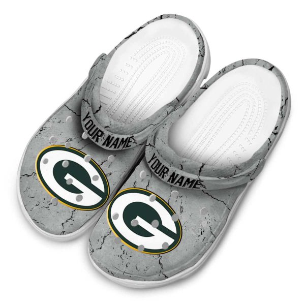 Custom Green Bay Packers Cracked Texture Crocs Trendy