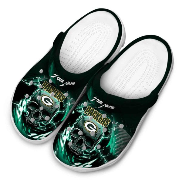 Custom Green Bay Packers Gothic Skull Crocs Trendy