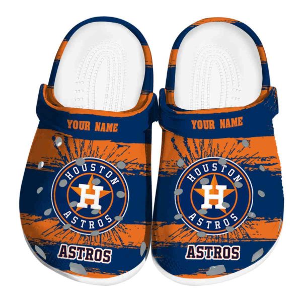 Custom Houston Astros Paint Splatter Graphics Crocs Best selling