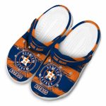 Custom Houston Astros Paint Splatter Graphics Crocs Trendy