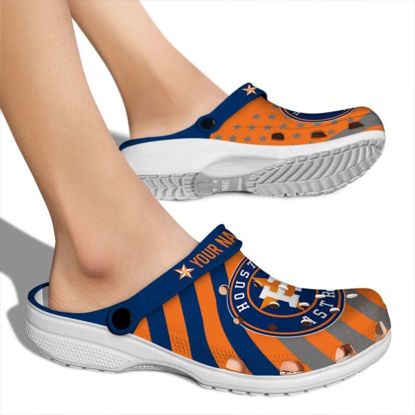 Custom Houston Astros Star Spangled Graphic Crocs High quality