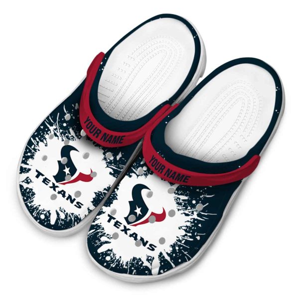 Custom Houston Texans Splash Art Crocs Trendy
