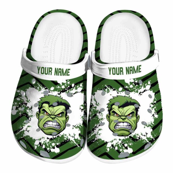 Custom Hulk Zigzag Paint Burst Crocs Best selling