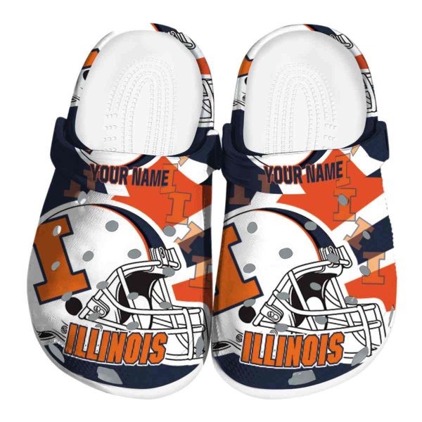 Custom Illinois Fighting Illini Football Helmet Crocs Best selling