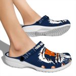 Custom Illinois Fighting Illini Splash Motif Background Crocs High quality