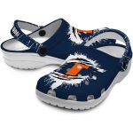 Custom Illinois Fighting Illini Splash Motif Background Crocs Latest Model