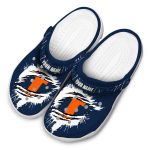 Custom Illinois Fighting Illini Splash Motif Background Crocs Trendy