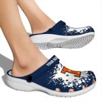 Custom Illinois Fighting Illini Splatter Background Crocs High quality