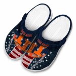 Custom Illinois Fighting Illini Star Spangled Side Pattern Crocs Trendy