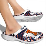 Custom Illinois Fighting Illini Zigzag Paint Burst Crocs High quality