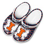 Custom Illinois Fighting Illini Zigzag Paint Burst Crocs Trendy