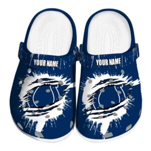 Custom Indianapolis Colts Splash Motif Background Crocs Best selling