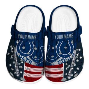 Custom Indianapolis Colts Star Spangled Side Pattern Crocs Best selling