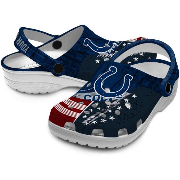 Custom Indianapolis Colts Star Spangled Side Pattern Crocs Latest Model