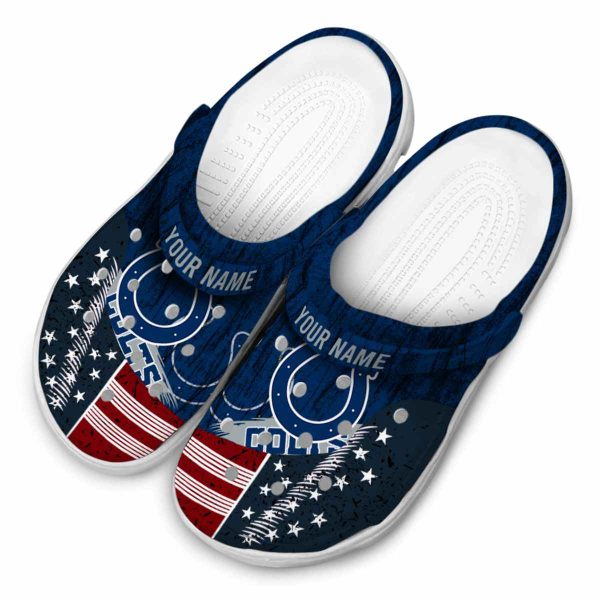 Custom Indianapolis Colts Star Spangled Side Pattern Crocs Trendy