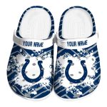 Custom Indianapolis Colts Zigzag Paint Burst Crocs Best selling
