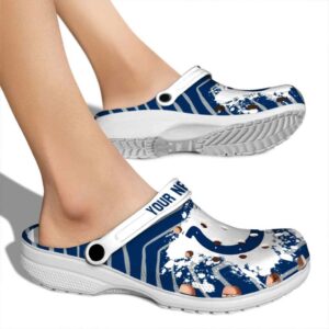 Custom Indianapolis Colts Zigzag Paint Burst Crocs High quality