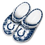 Custom Indianapolis Colts Zigzag Paint Burst Crocs Best selling