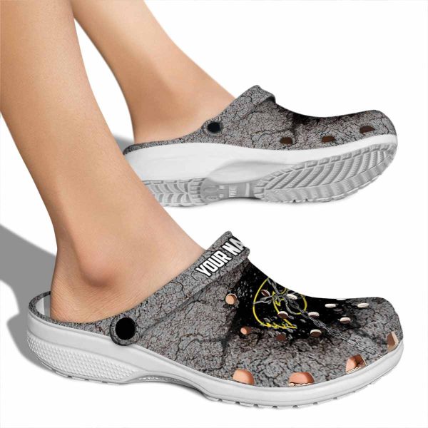 Custom Iowa Hawkeyes Cracked Ground Texture Crocs High quality
