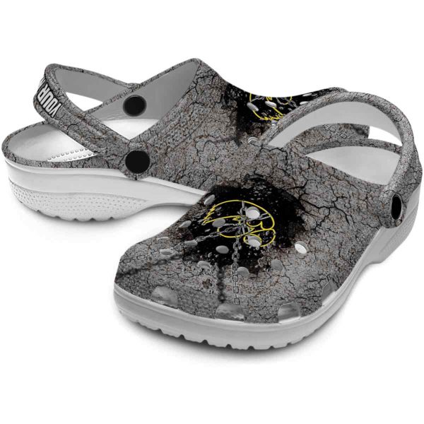 Custom Iowa Hawkeyes Cracked Ground Texture Crocs Latest Model