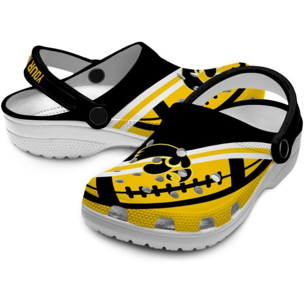 Custom Iowa Hawkeyes Football Motif Crocs Latest Model