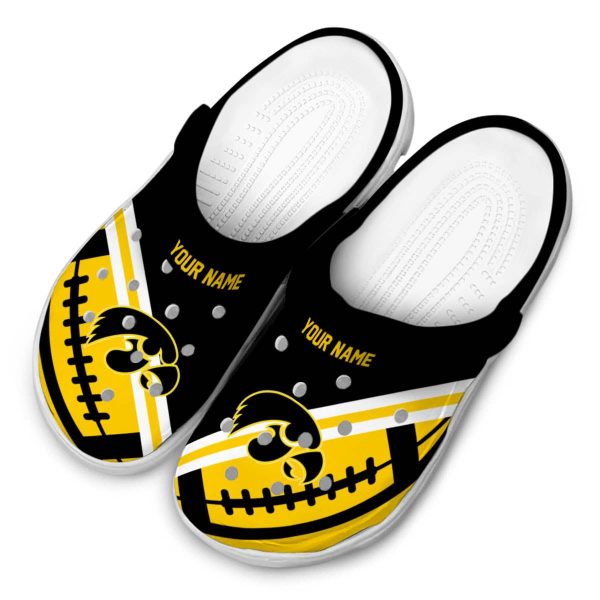 Custom Iowa Hawkeyes Football Motif Crocs Trendy