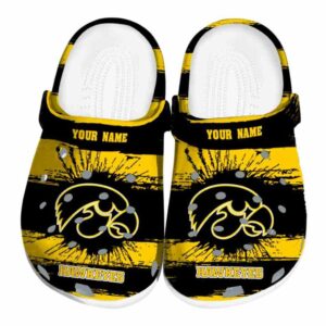 Custom Iowa Hawkeyes Paint Splatter Graphics Crocs Best selling