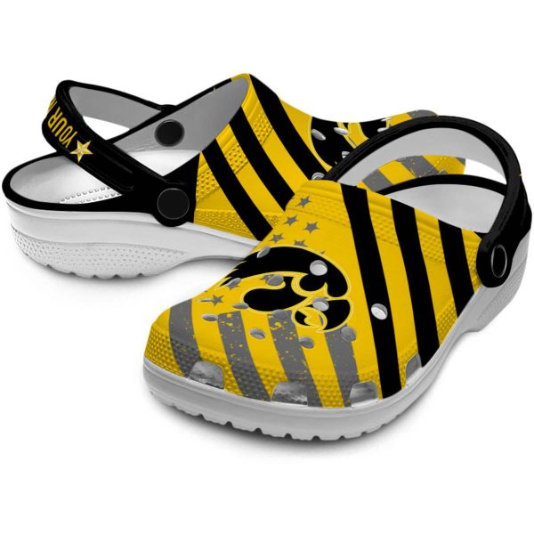 Custom Iowa Hawkeyes Star Spangled Graphic Crocs Latest Model