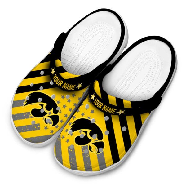 Custom Iowa Hawkeyes Star Spangled Graphic Crocs Trendy