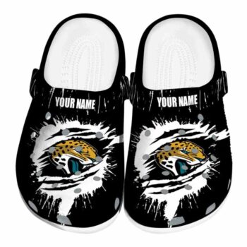 Custom Jacksonville Jaguars Splash Motif Background Crocs Best selling