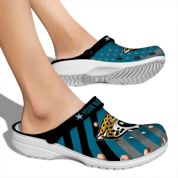 Custom Jacksonville Jaguars Star Spangled Graphic Crocs High quality
