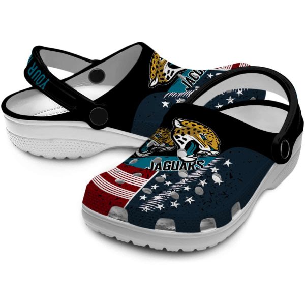 Custom Jacksonville Jaguars Star Spangled Side Pattern Crocs Latest Model