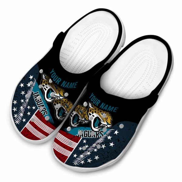 Custom Jacksonville Jaguars Star Spangled Side Pattern Crocs Trendy